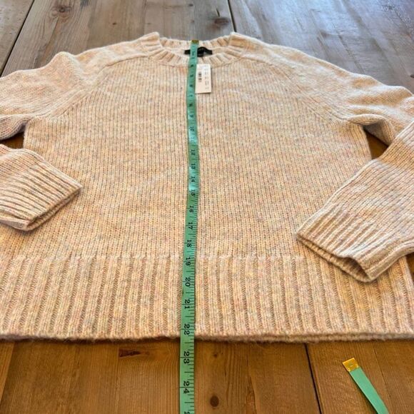 J. Crew Marled Pink Blue White Wool Sweater Size Medium - Picture 10 of 10